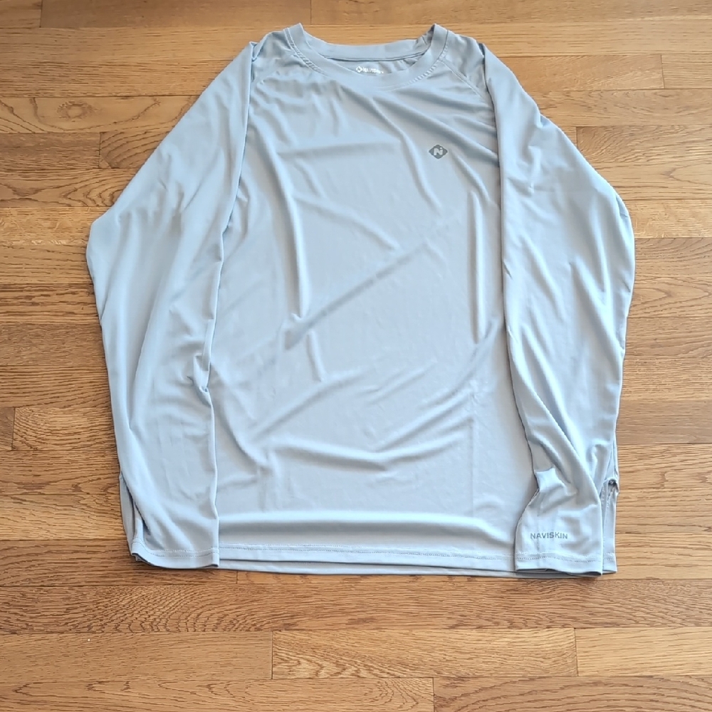 Naviskin Gray Long Sleeve Tee Soft Cotton Blend size XXL